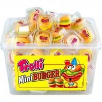 Trolli želé x60ks mini burger dóza 600g